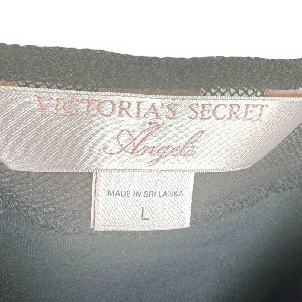 Victoria's Secret Black Satin Slip Dress with Lace Trim - Picture 5 of 15